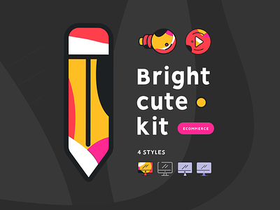Bright Cute Kit animation branding design ecommerce fashion flat icon illustration lettering light logo style type typography ui uikit vector webdesign