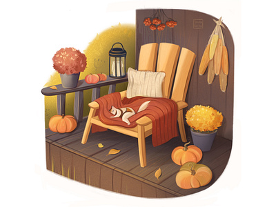 Autumn art autumn character design illustration procreate