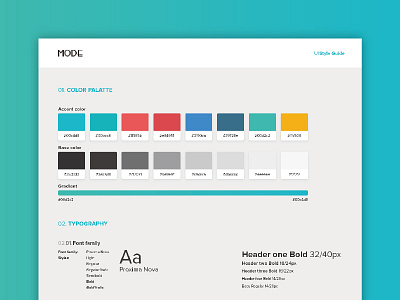 Mode Web Style Guide brand brandguide branding guidelines icons style styleguide ui web
