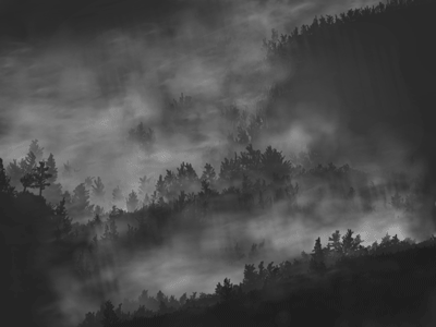 Foggy Mountain Scenery fog gif landscape mountain photoshop scenery