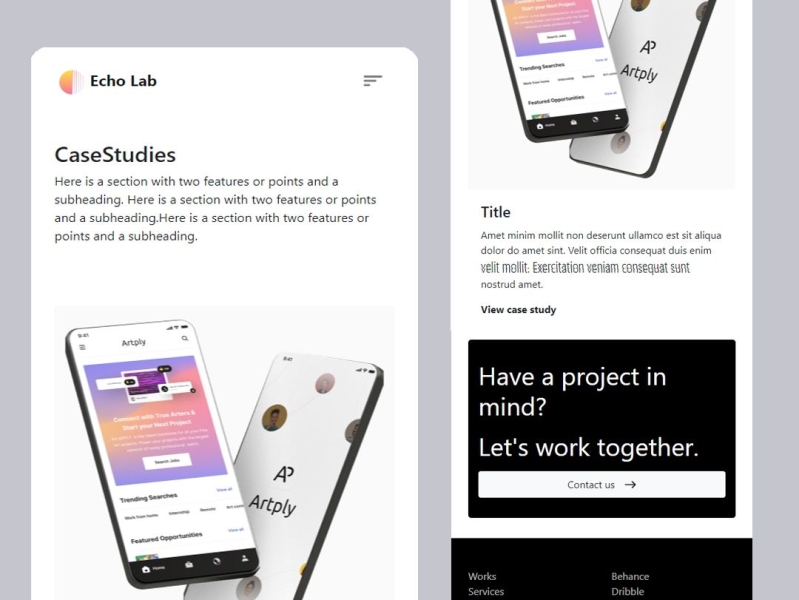 Echo Lab - Landing Page - (mobile size)