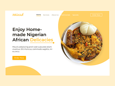 Landing Page for Nigerian Native Foods.... design ui