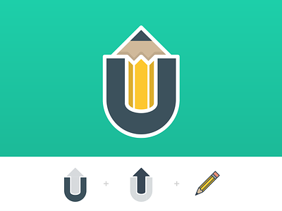 Letter U + Up Arrow + Pencil | Logo Concept branding design graphic design icon illustration logo minimal minimalism typography vector