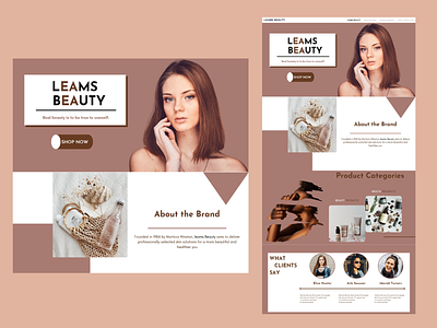 Beauty shop website beauty branding cosmestics design illustration skincare