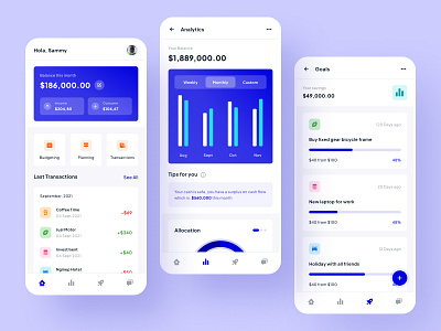 Financial Records - Mobile App app chart clean financial financial record gradient stats ui