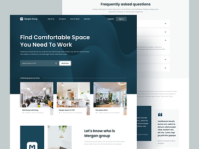 Coworking Space - Landing Page clean coworking creative design homepage landingpage ui uidesign userinterface ux uxdesign web webdesign website website design