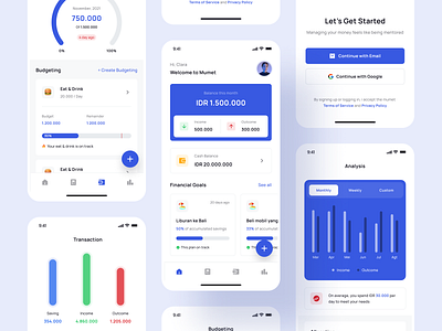 Mumet Finance Management - UI Kit 3d clean dark mode design financial app financial management illustration mobile app product for sale ui ui design ui kit ui ux ui8 ux ux design