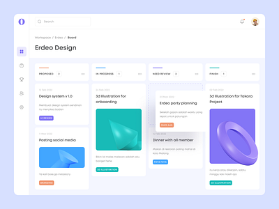 Task Management - Dashboard 3d 3d design 3d illustration clean dashboard design task management task management dashboard ui ui design ui ux ux ux design