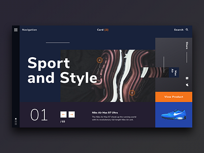 Sport and style concept clean design landing page mondrianizm product ui ux web