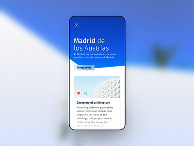Madrid De Los Austrias app blur clean design mobile product typography ui ux web