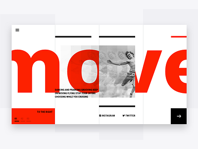 Move landing page clean design landing page mondrianizm product typography ui ux web