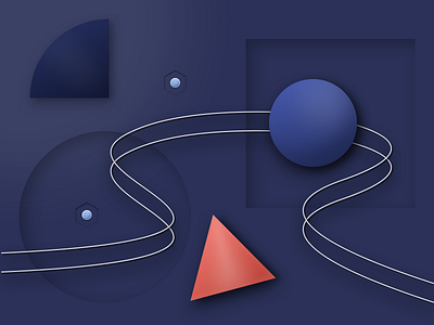 3D Marble Run 3d geometric illustration shapes ui