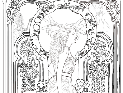 Persephone Art Nouveau by Ash Torretti on Dribbble