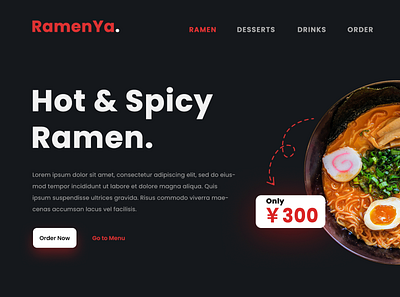 RamenYa. Order Ramen Online Website UI design adobe business design graphic design photoshop ui