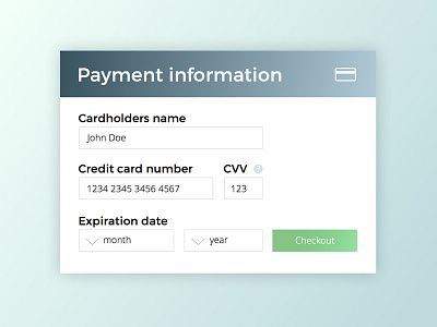 Credit card checkout credit card checkout dailyui