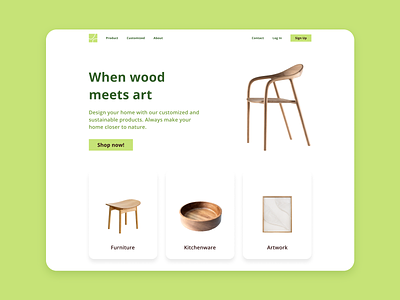 Website for Handmade Wooden Artworks design graphic design ui