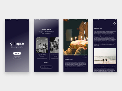 Glimpse: delivering memories design graphic design ui