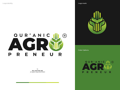 Qur'anic Agropreneur - Logo identity branding fresh graphic design green logo nature quran quranic vector