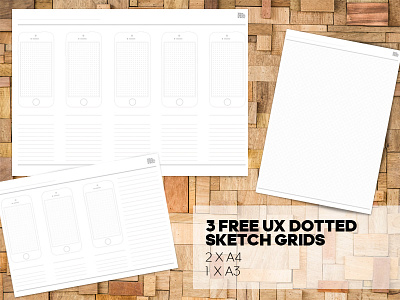 3 x Free UX dotted sketch grid dotted grid freebee grid illustrator sketch grid