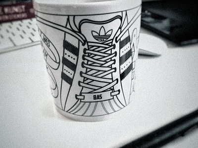 Adidas Thank you Mug gift hand drawn mug shoe superstar vectorised