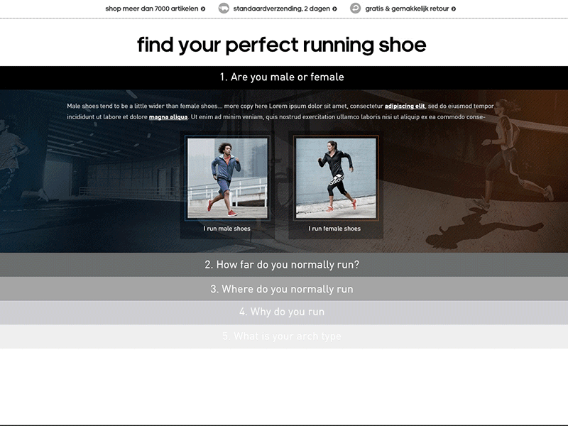 Adidas Productfinder adidas product finder running shoe ui