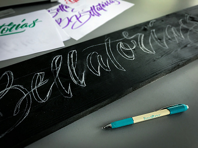 Bellatorias brush script calligraphy hand drawn lettering sketch