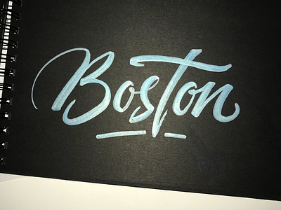 Boston brush lettering handwriting