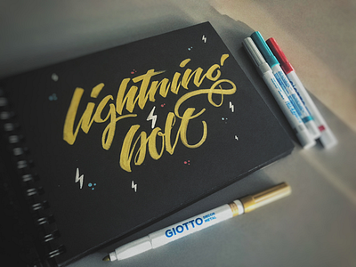 Lightning Bolt brush script hand lettering