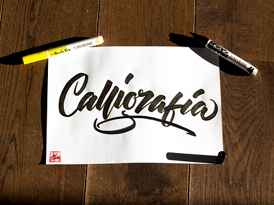 Calligrafia brush and ink brush calligraphy brush script hand lettering