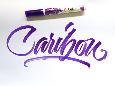 Caribou brush and ink brush calligraphy brush script hand lettering