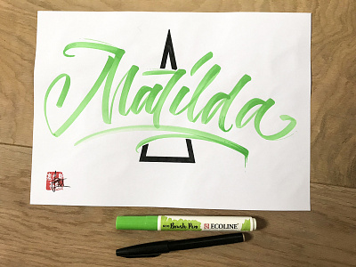 Matilda brush and ink brush calligraphy brush lettering brush script hand lettering
