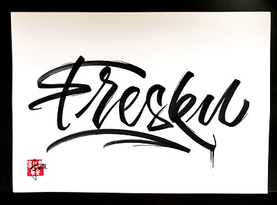 Fresku brush and ink brush calligraphy brush lettering brush script hand lettering