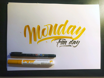 monday fun day brush and ink brush calligraphy brush lettering brush script hand lettering handwriting