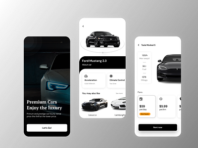 Car Rental App car app figma moblie app rental car app ui ux