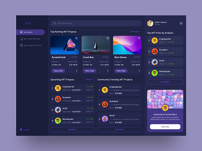 NFT Dashboard dashboard design figma nft ui ux