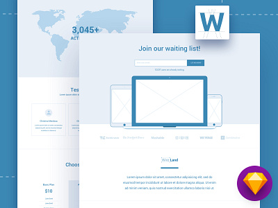 Wireland - Wireframing Template for Web Design Projects design kit prototype sketch sketchapp template ui ux web wireframe