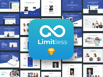 Limitless - Massive set of layouts and UI components for Sketch clean corporate ecommerce kit landing page modern multipurpose sketch startup ui ux website