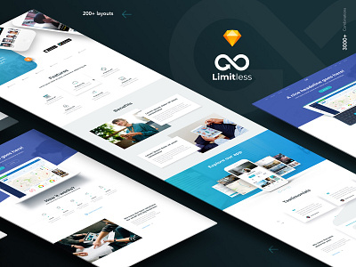 Web Layout Collection for Sketch clean corporate ecommerce kit landing page modern multipurpose sketch startup ui ux website