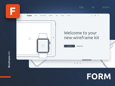 Form - Wireframe UI Kit for Web Design Projects clean kit landing page multipurpose responsive sketch app template ui ux wireframe kit