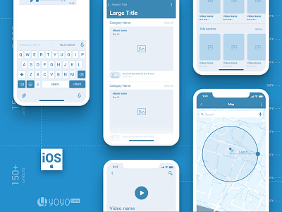 Wireframe for iOS App Projects design ios iphone kit modern multipurpose prototype startup template ui ui kit ux wireframe