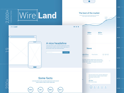 Wireframe Layout Collection design kit landing page multipurpose sketch sketchapp startup template ui ui kit ux website wireframe