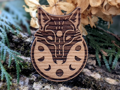 Wooden Wolf Pins