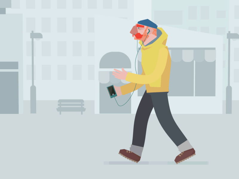 Hipster Walking 2d after effects animation character