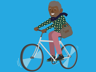 Bike to work Black Opa 2d bike btw character illustration velo zurich