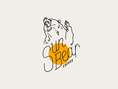 Sun Bear Logo bear coffee illustraion logo minimal minimalist yellow