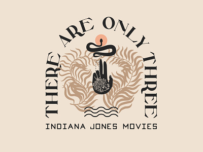 There are only three Indiana Jones Movies graphic design minimal t-shirt typography