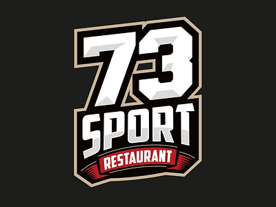 "73 Sport Restaurant" Logo and identity 73 brand identity design emblem logo graphic identity design logo logotype design restaurant restaurant branding sport restaurant sports logo