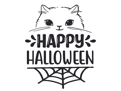 Happy Halloween cat cut files happy halloween cat