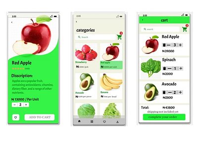 Fruity Fruits app design typography ui ux