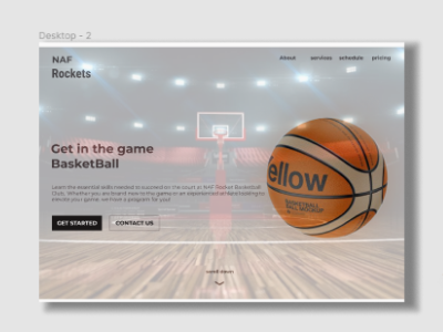 landing page basketball academy